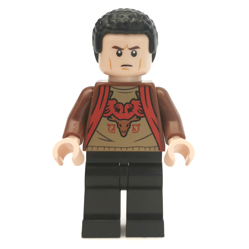 Lego Viktor Krum, Reddish Brown Jacket Over Shirt with Durmstrang Crest