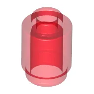 Brick Round 1 x 1 Open Stud / Trans-Red