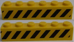 Brick 1 x 6 with Black and Yellow Danger Stripes Pattern on Both Sides (Stickers) - Set 7898