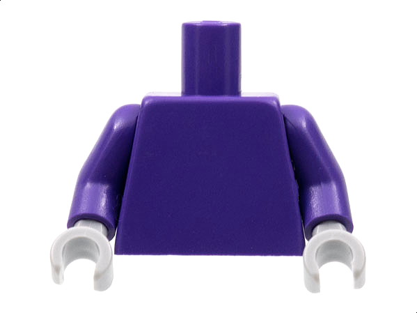Lego Torso Plain / Dark Purple Arms / Light Bluish Gray Hands