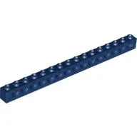 Technic Brick 1 x 16 [15 Pin Holes] / Dark Blue