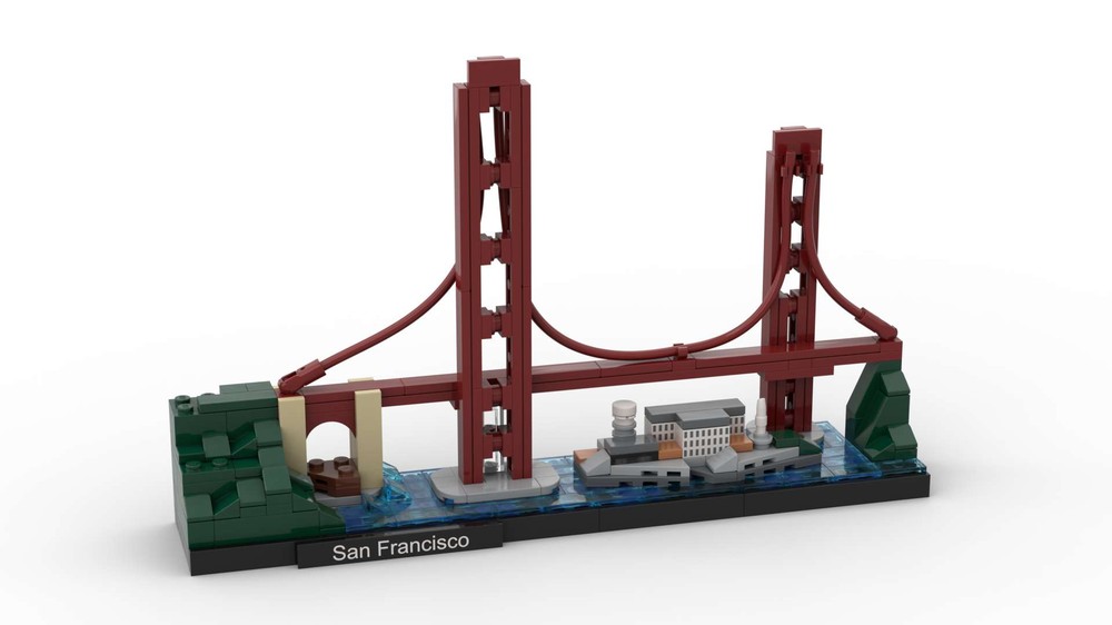 Lego 21043 San Francisco Golden Gate Bridge display