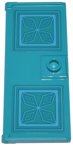 Lego Door 1 x 3 x 6 with Stud Handle with Medium Azure Square Panels with Diamonds Pattern (Stickers) - Set 43224
