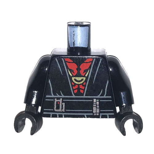 Lego Torso Robe, Red Chest print, Black Arms and Hands / Black