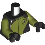 Torso, Racing Suit, Olive Green Chest, Black Lamborghini Bull Print, Olive Green Arms, Black Hands