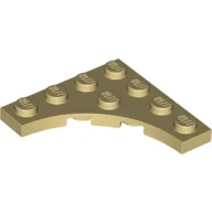 Plate Special 4 x 4 with 3 x 3 Quarter Round Cutout / Tan