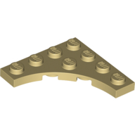 Lego Plate Special 4 x 4 with 3 x 3 Quarter Round Cutout / Tan