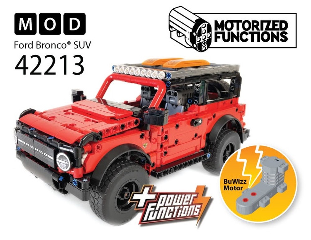 Lego 42213 Ford Bronco SUV RC MOD for Power Function & BuWizz Mortors