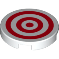 Lego Tile Round 2 x 2 with Bottom Stud Holder with Red Circles Print