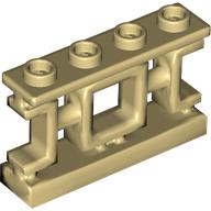 Lego Fence 1 x 4 x 2 Ornamental Asian Lattice Square with 4 Studs / Tan