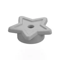 Tile, Star with Stud Holder, Pin Hole / Metallic Silver