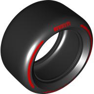 Lego Tyre 81.6 x 44 Slick with Red 'PIRELLI', 'P ZERO' print