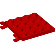 Lego Plate Special 4 x 4 with Clips Horizontal / Red