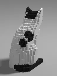 Cat (black & white) sitting