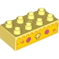 Duplo Brick 2 x 4 with Sandcastle, Eyes Print