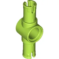 Technic Pin Connector Hub with 2 Pins with Friction Ridges Lengthwise [Big Squared Pin Holes] / Lime