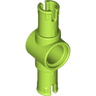Lego Technic Pin Connector Hub with 2 Pins with Friction Ridges Lengthwise [Big Squared Pin Holes] / Lime
