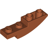 Lego Brick Curved Inverted 4 x 1 / Dark Orange