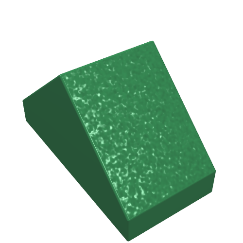 Lego Brick Sloped 45° 2 x 1 Double with Ovoid Bottom Pin / Green