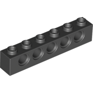 Lego Technic Brick 1 x 6 [5 Pin Holes] / Black