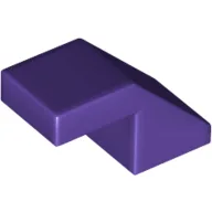 Brick Sloped 45° 2 x 1 with 2/3 Inverted Cutout and no stud / Dark Purple