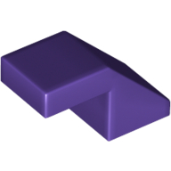 Lego Brick Sloped 45° 2 x 1 with 2/3 Inverted Cutout and no stud / Dark Purple