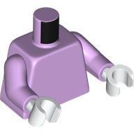 Lego Torso, Lavender Arms, White Hands [Plain] / Lavender