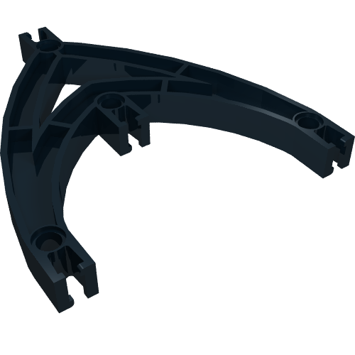 Lego Znap Beam Double Curve 4 Holes / Black