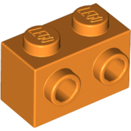 Lego Brick Special 1 x 2 with 2 Studs on 1 Side / Orange