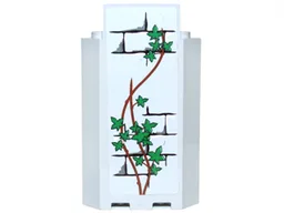 Panel 3 x 3 x 6 Corner Wall without Bottom Indentations with Bricks Pattern and Ivy Trunks with 15 Leaves Pattern (Sticker) - Set 7946