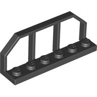 Lego Plate Special 1 x 6 with Train Wagon End Fence / Black