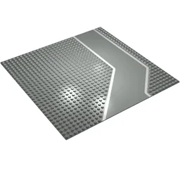 Baseplate 32 x 32 with 9-Stud Angled Driveway / Road with White Lines Print / Light Gray