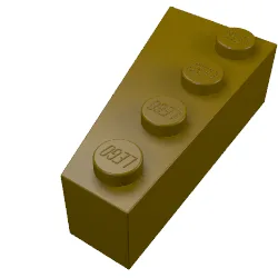 Brick Wedged, Angled 4 x 2 Right / Dark Brown