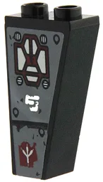 Slope, Inverted 75 2 x 1 x 3 with Line, Dots and Thin Footprint Pattern Model Back Left Side (Sticker) - Set 70009