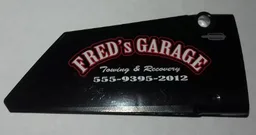 Technic, Panel Fairing #18 Large Smooth, Side B with 'FRED's GARAGE', 'Towing & Recovery' and '555-9395-2012' Pattern (Sticker) - Set 9395