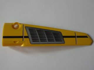 Lego Technic, Panel Fairing # 5 Long Smooth, Side A with Black Line and Grille Pattern (Sticker) - Set 8043