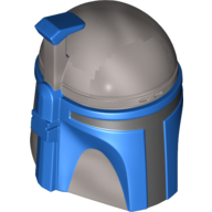 Lego Large Figure Head Jango Fett Print / Flat Silver