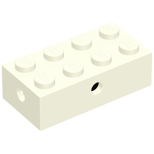 Lego Brick Special 2 x 4 with Wheel Holder Old, Clear Bottom, Black Inside