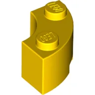 Brick Round Corner 2 x 2 Macaroni with Stud Notch / Yellow