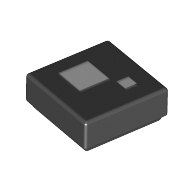 Lego Tile 1 x 1 with Large and Small White Squares Print (BrickHeadz Eye)
