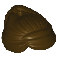 Lego Hair Swept Back Into Bun, Hole on Top / Dark Brown