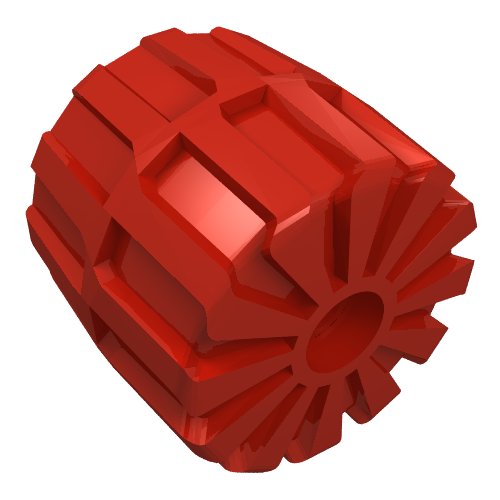 Lego Wheel Hard Plastic Medium (35mm D. x 31mm) / Red