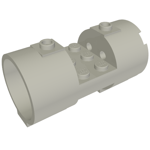Lego Cylinder 3 x 6 x 2 2/3 Horizontal Solid Studs / Light Bluish Gray