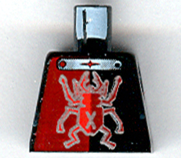 Lego Torso Alpha Team Minion Scarab with Silver Outline and 'X' Pattern
