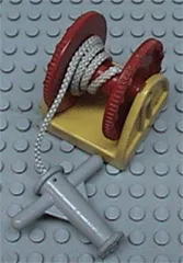 Duplo Hose Reel Holder 2 x 2 with Red Drum, Light Gray Hose Nozzle with Handles, String