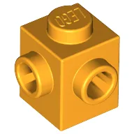 Brick Special 1 x 1 with Studs on 2 Adjacent Sides / Bright Light Orange