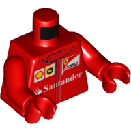 Lego Torso Racing Jacket with Shell and Santander Logo Print, Red Arms and Hands / Red