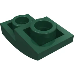 Brick Curved Inverted 2 x 1 / Dark Green