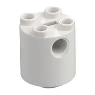 Brick Round 2 x 2 x 2 Robot Body, Axle Holder '+' Orientation / White