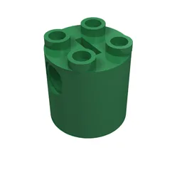 Brick Round 2 x 2 x 2 Robot Body, Axle Holder '+' Orientation / Green